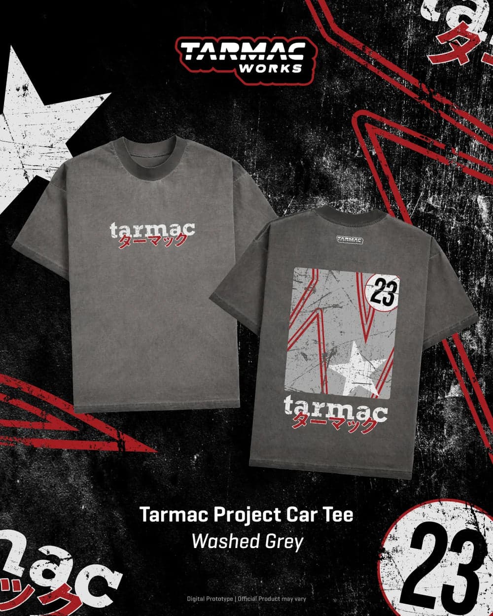 Tarmac Merch Tarmac Project Car Tee Washed Grey - LARGE – Tarmac Works