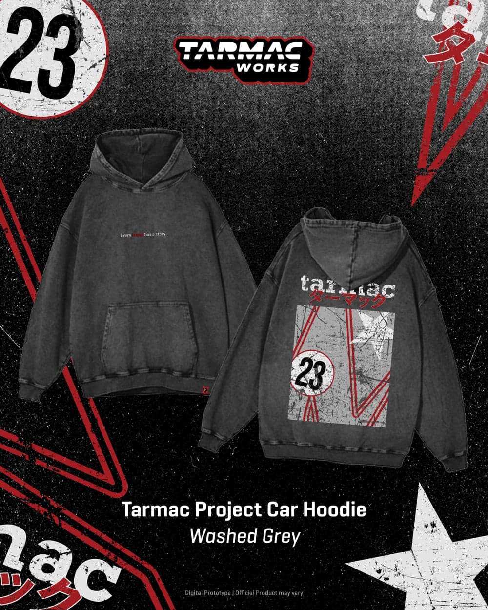 Tarmac Merch Tarmac Project Car Hoodie Washed Grey - LARGE – Tarmac Works