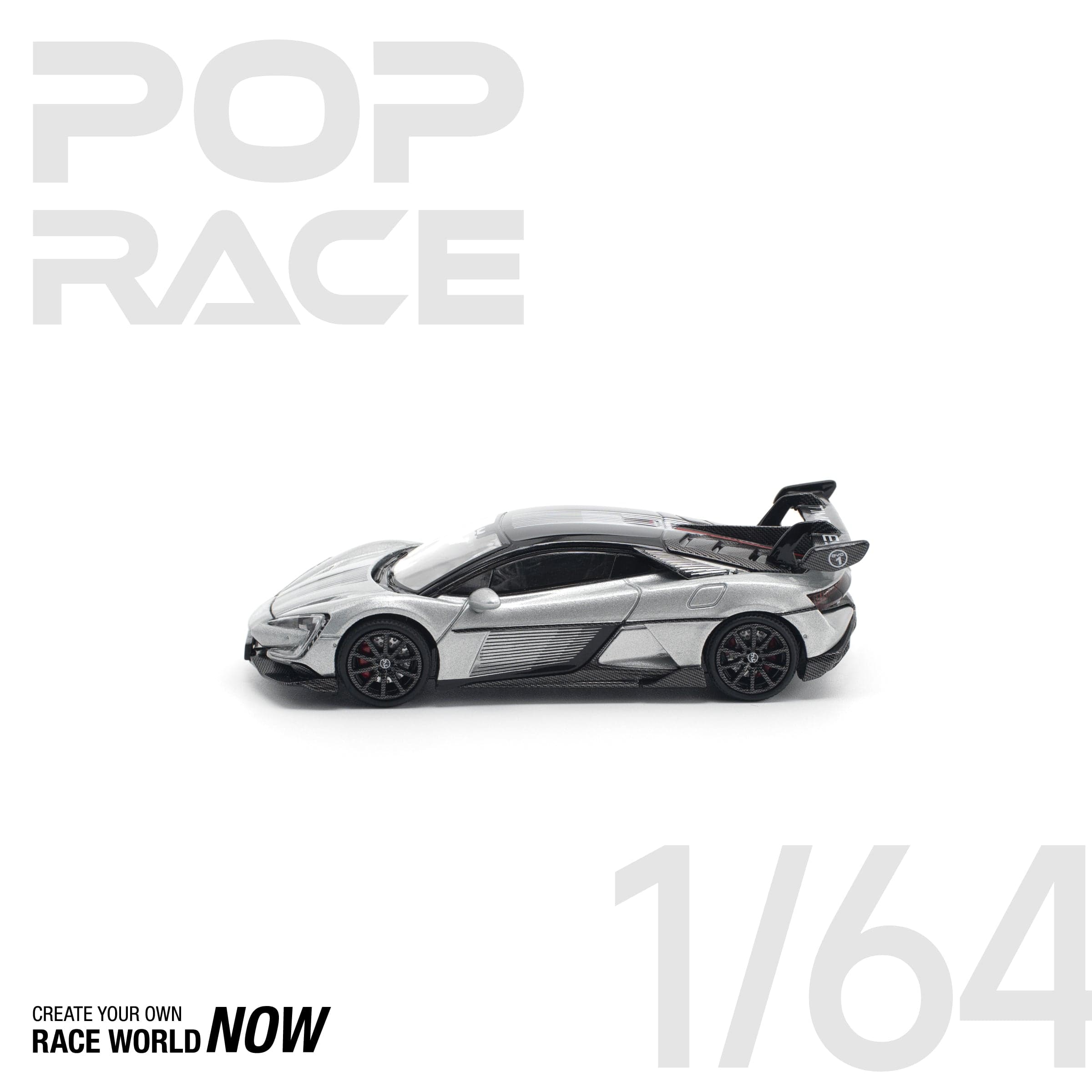 POPRACE 1:64 Yangwang U9 - Silver – 1:64 POP Race diecast car – photo 5