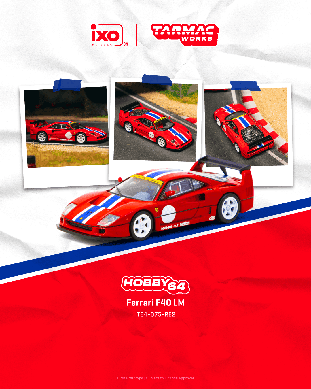 Tarmac Works 1:64 Ferrari F40 LM Red – 1:64 diecast car