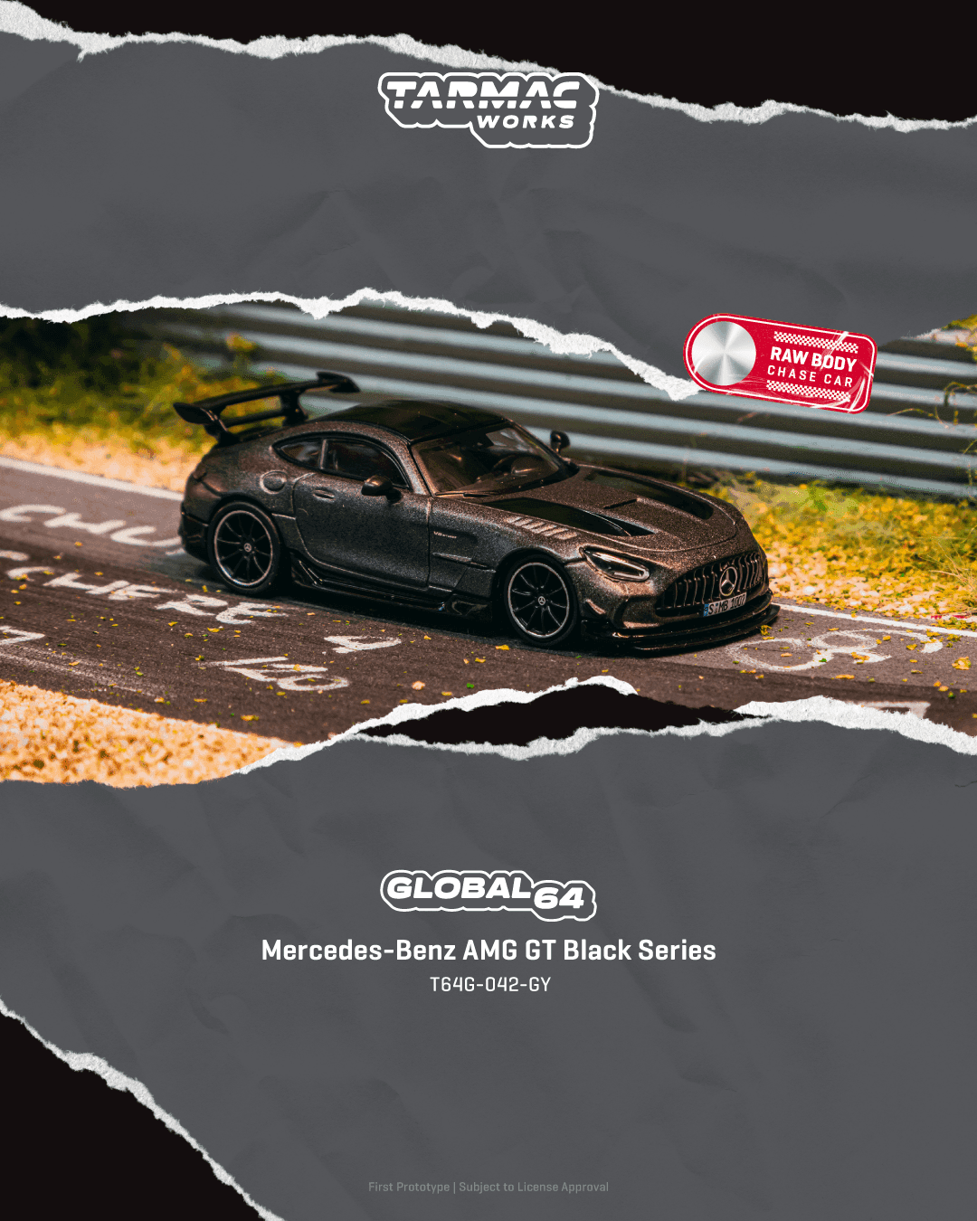 Tarmac Works 1:64 Mercedes-Benz AMG GT Black Series – Grey- Global64 – 1:64 diecast car