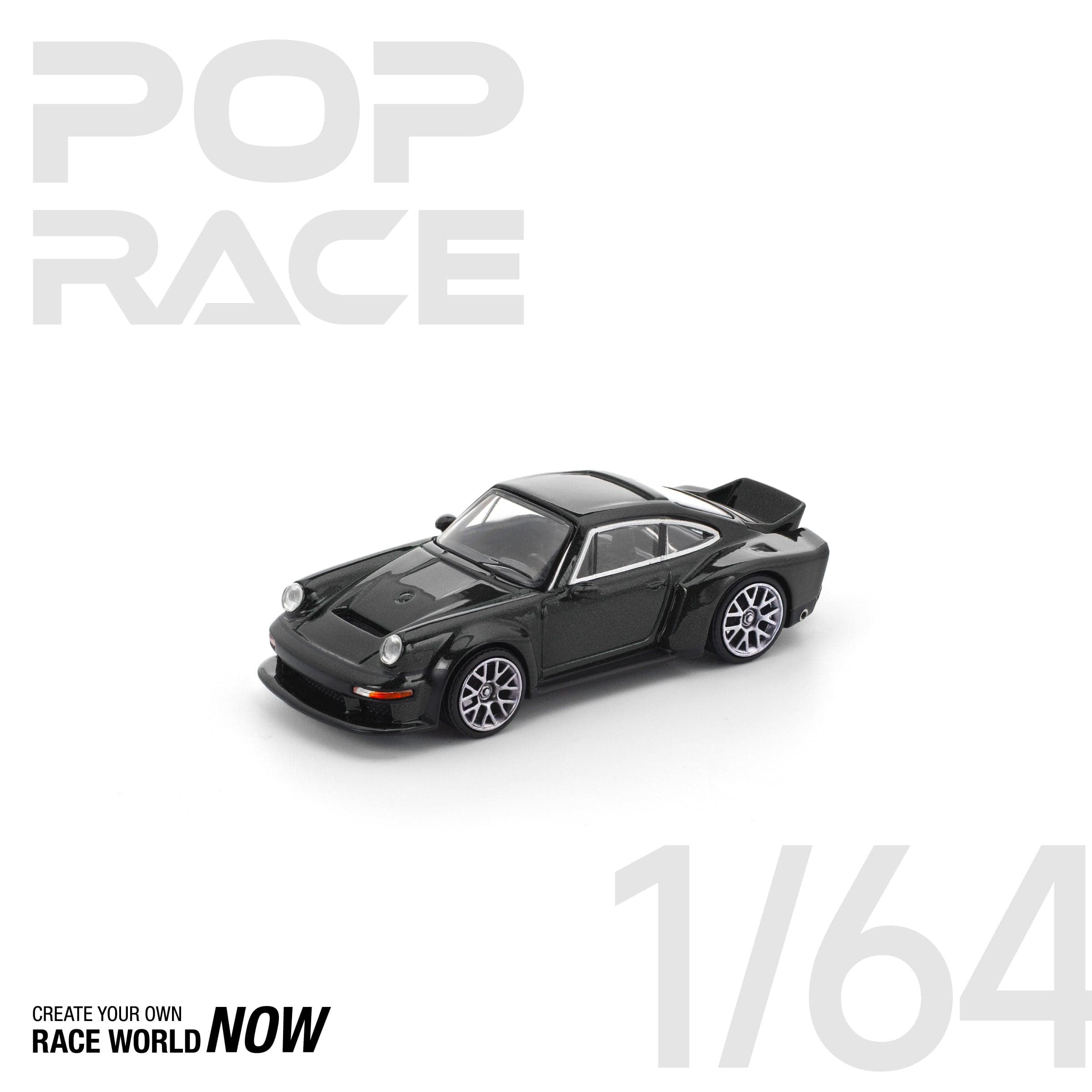 POPRACE 1:64 PORSCHE SINGER DLS TURBO (ROAD) BLACK – 1:64 POP Race diecast car