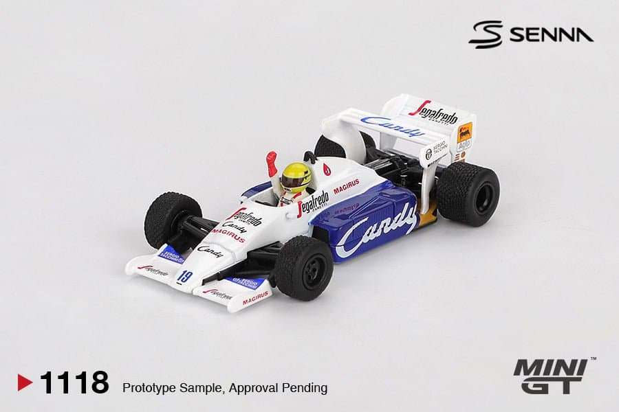 Toleman TG184 #19 Ayrton Senna 1984 Monaco Grand Prix 2nd Place – 1:64 Mini GT diecast car