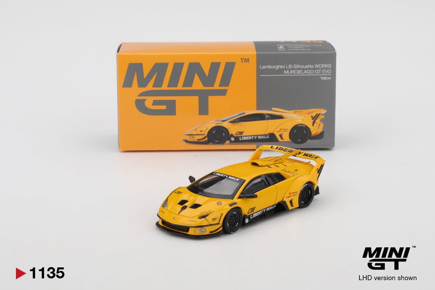 Lamborghini LB-Silhouette WORKS MURCIELAGO GT Evo Yellow – 1:64 Mini GT diecast car