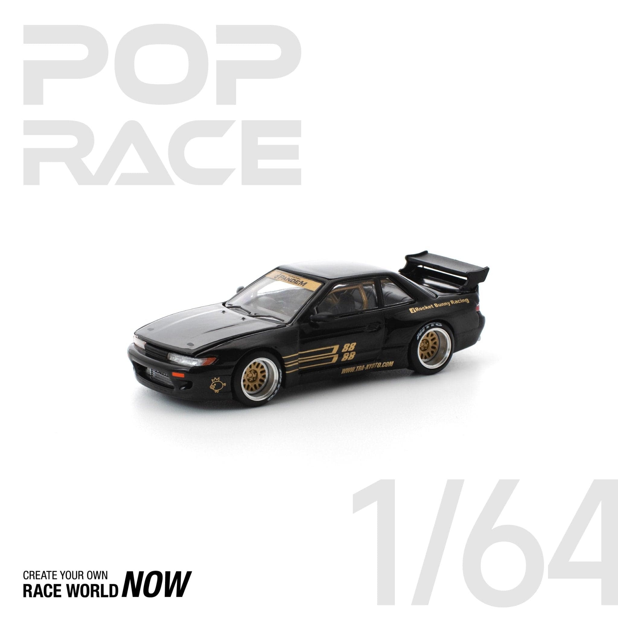 POPRACE 1:64 PANDEM Nissan Silvia S13 - Black – 1:64 POP Race diecast car