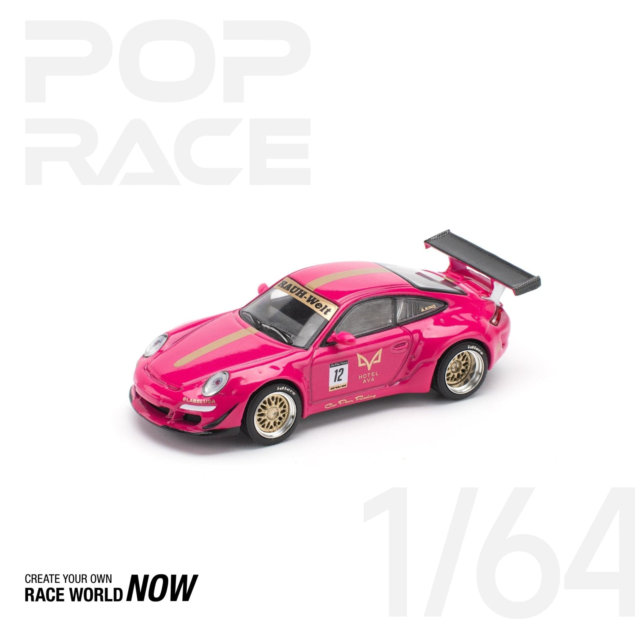 POPRACE 1:64 Porsche RWB 997 - AVA – 1:64 POP Race diecast car