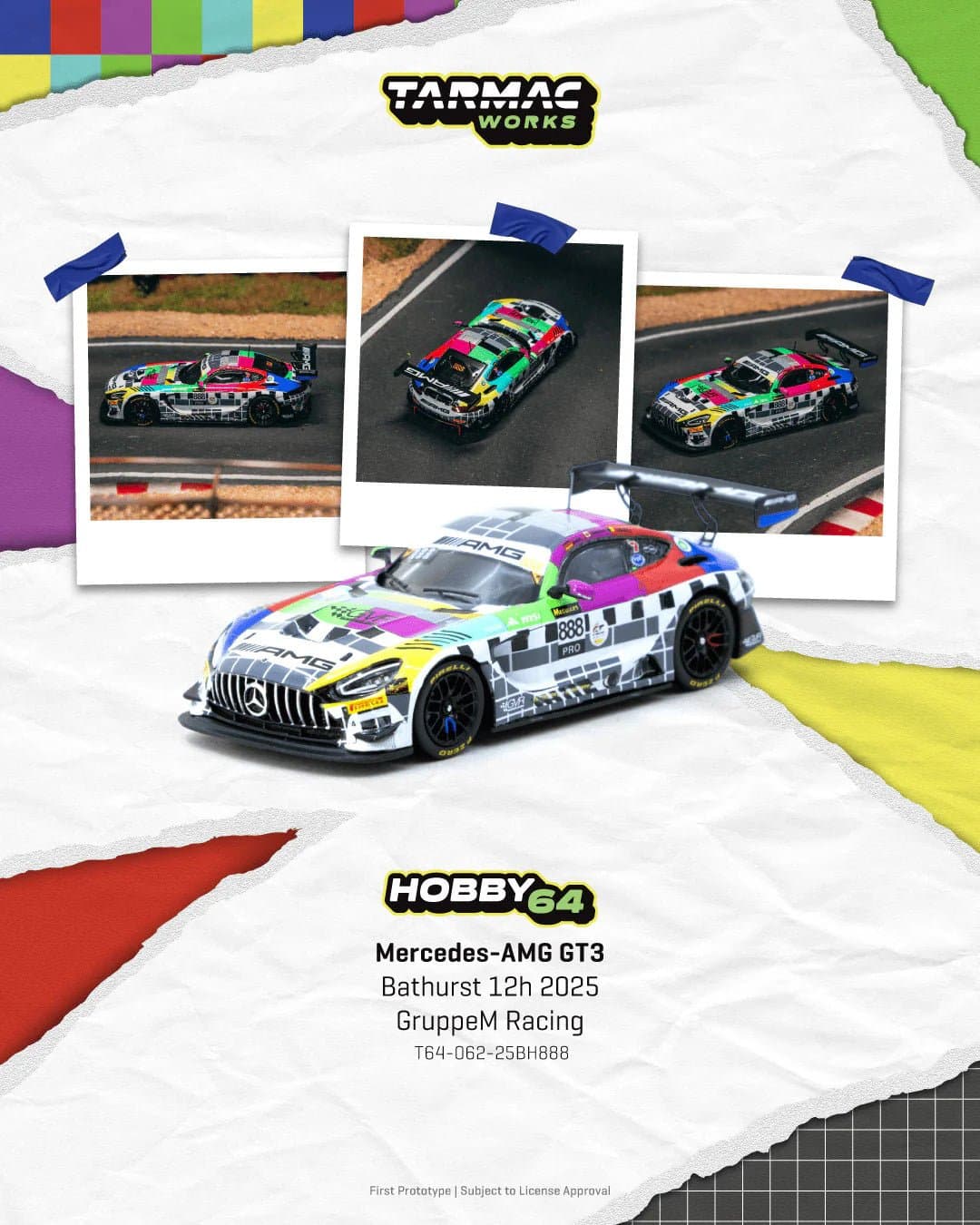 Tarmac Works 1:64 Mercedes-AMG GT3 Bathurst 12h 2025 GruppeM Racing – 1:64 diecast car