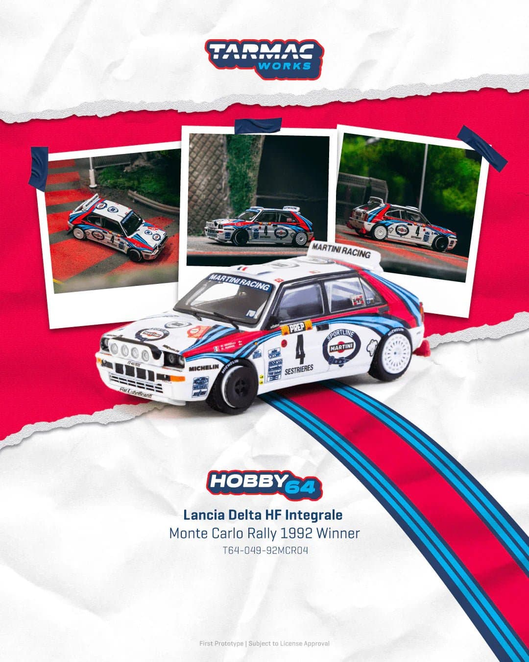 Tarmac Works 1:64 Lancia Delta HF Integrale Monte Carlo Rally 1992 Winner – 1:64 diecast car