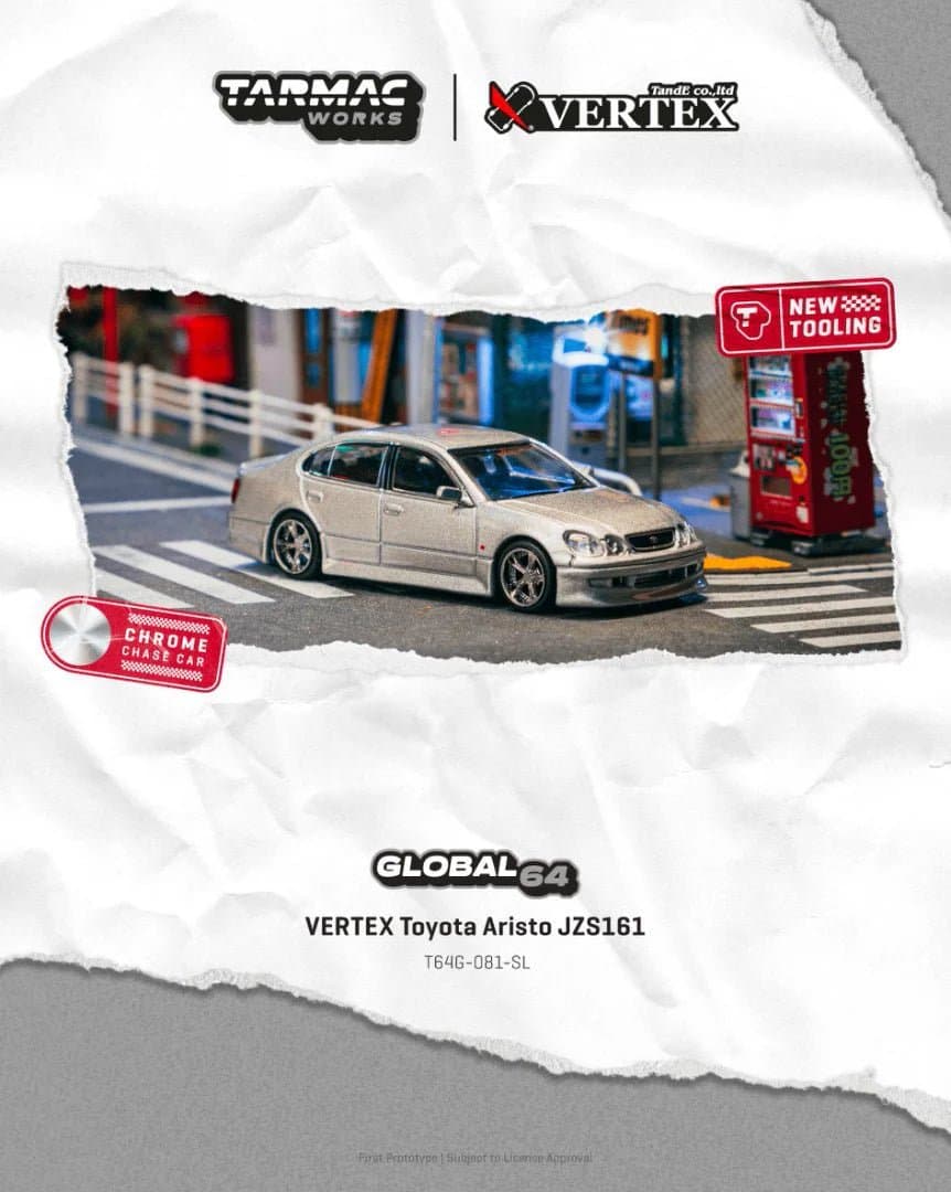 Tarmac Works 1:64 Toyota Aristo JZS161 Silver – 1:64 diecast car