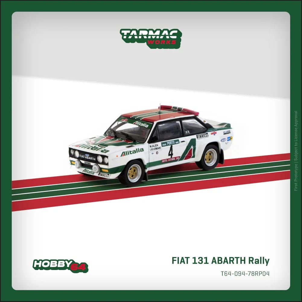 Tarmac Works 1:64 FIAT 131 ABARTH Rally Rallye de Portugal - Vinho do Porto – 1:64 diecast car