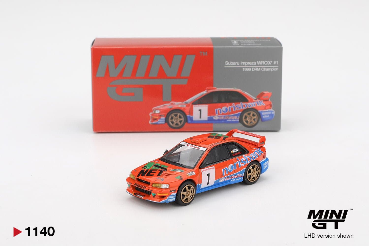 Subaru Impreza WRC97 #1 1999 DRM Champion – 1:64 Mini GT diecast car