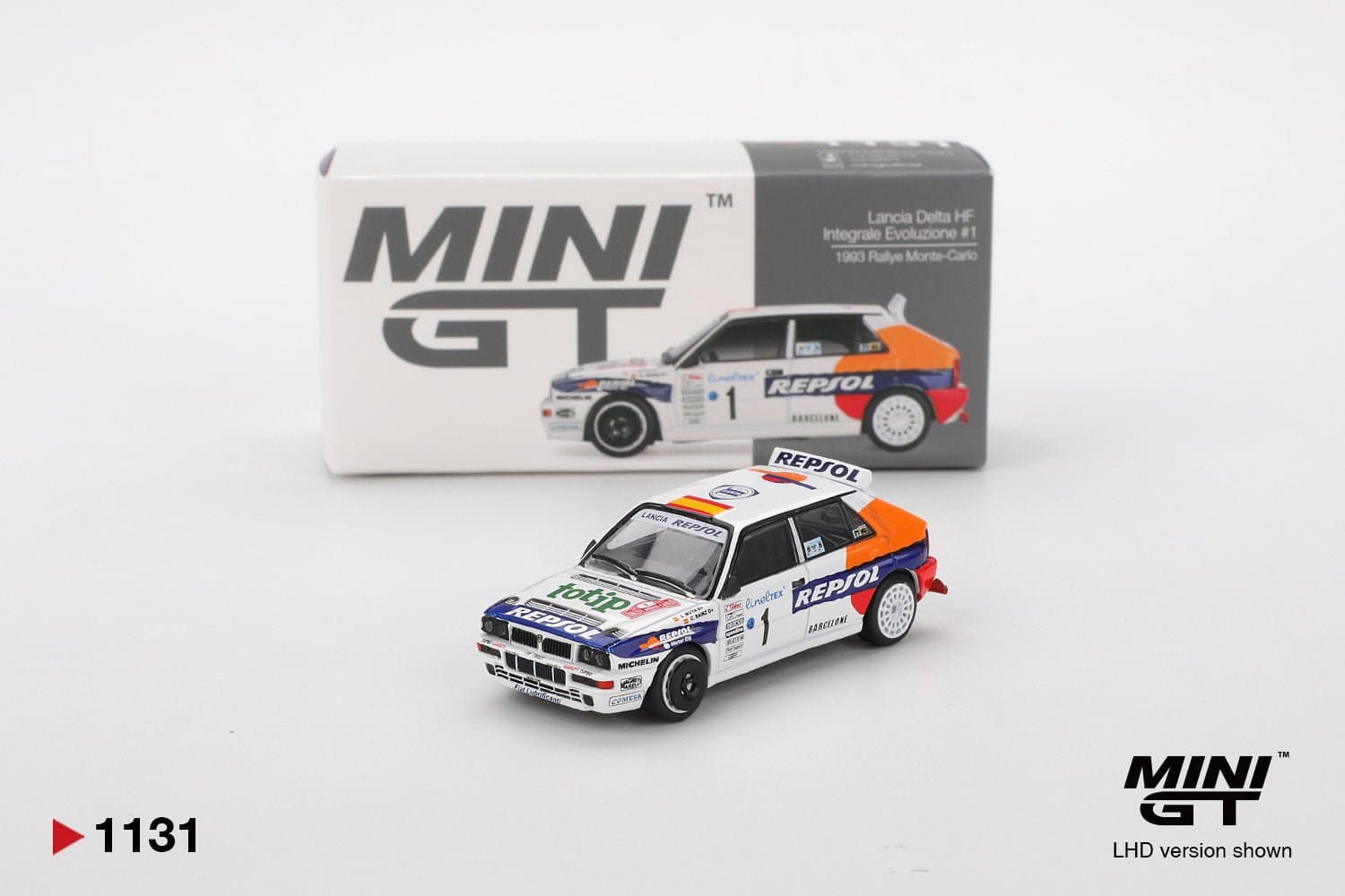 Lancia Delta HF Integrale Evoluzione #1 1993 Rallye Monte-Carlo – 1:64 Mini GT diecast car
