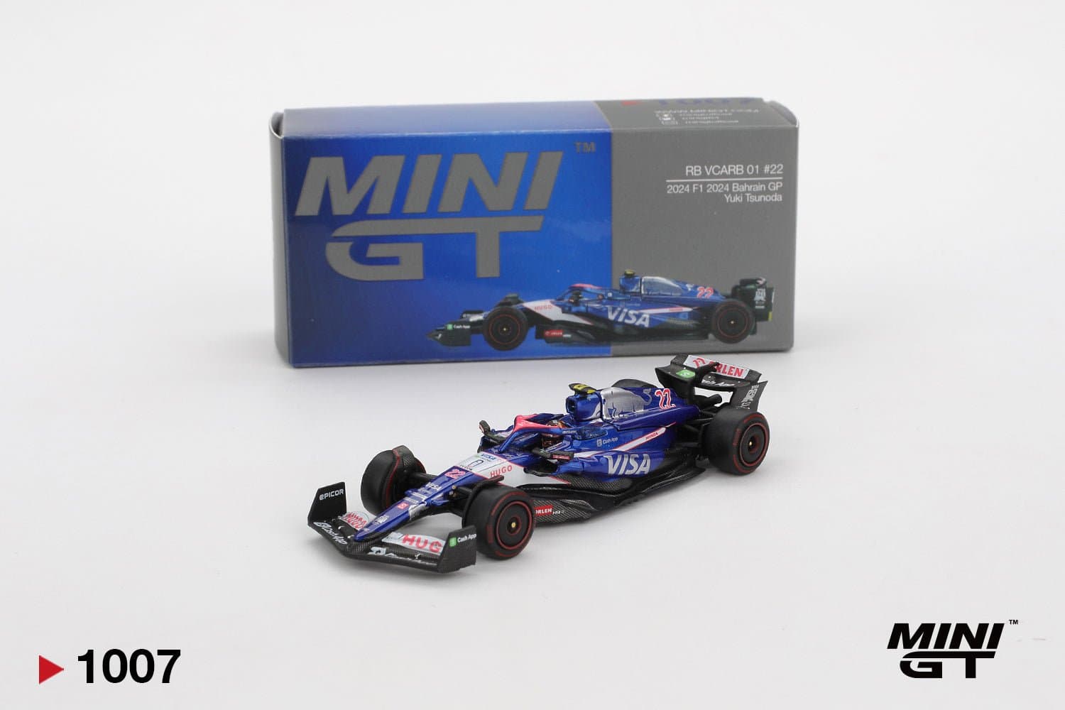RB VCARB 01 #22 Yuki Tsunoda 2024 F1 2024 Bahrain GP – 1:64 Mini GT diecast car