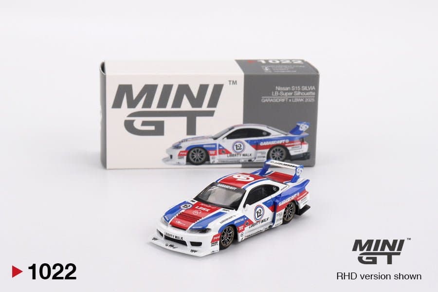 Nissan LB-Super Silhouette S15 SILVIA GARASIDRIFT x LBWK 2025 – 1:64 Mini GT diecast car