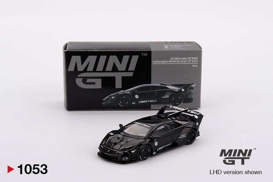Lamborghini LB-Silhouette WORKS MURCIELAGO GT Evo Black – 1:64 Mini GT diecast car