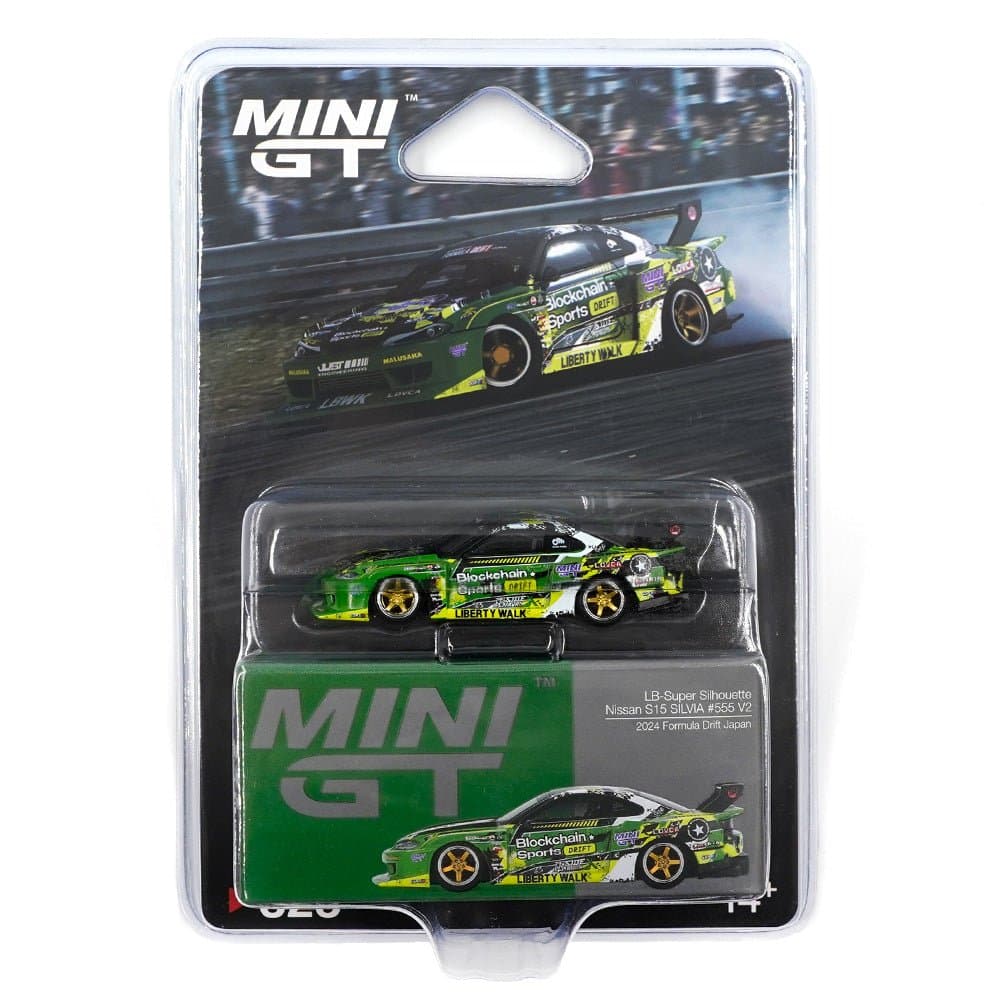 Nissan LB-Super Silhouette S15 SILVIA #555 V2 2024 Formula Drift Japan – 1:64 Mini GT diecast car
