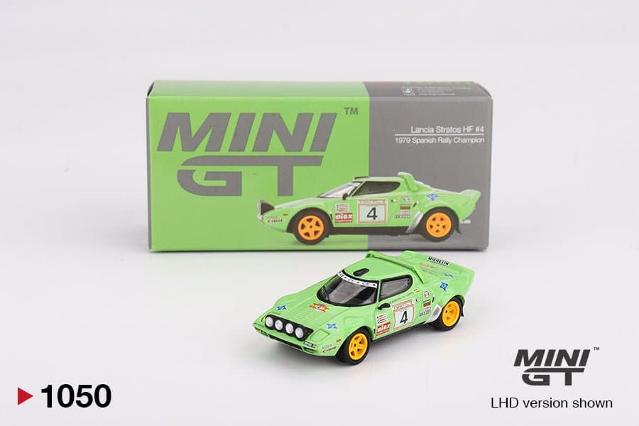Lancia Stratos HF #4 1979 Spanish Rally Champion – 1:64 Mini GT diecast car