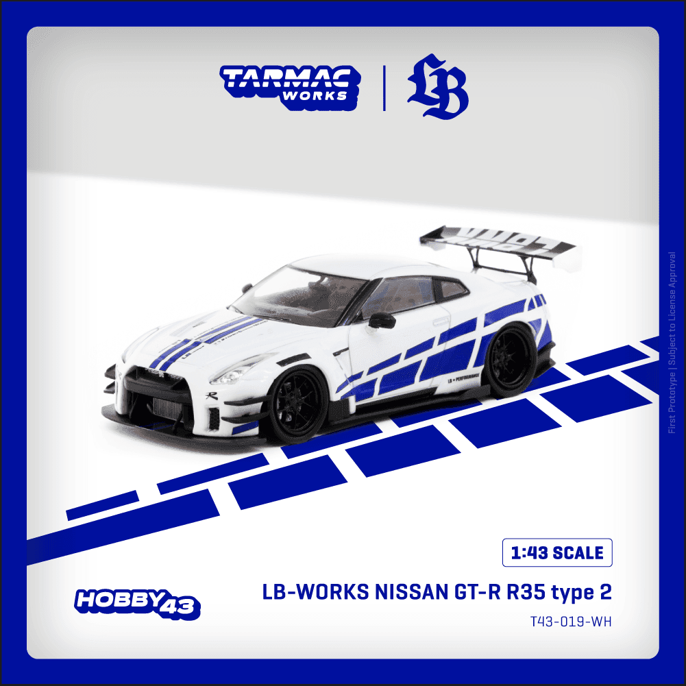 TARMAC WORKS LB-WORKS NISSAN GT-R R35 type 2 White – 1:64 diecast car