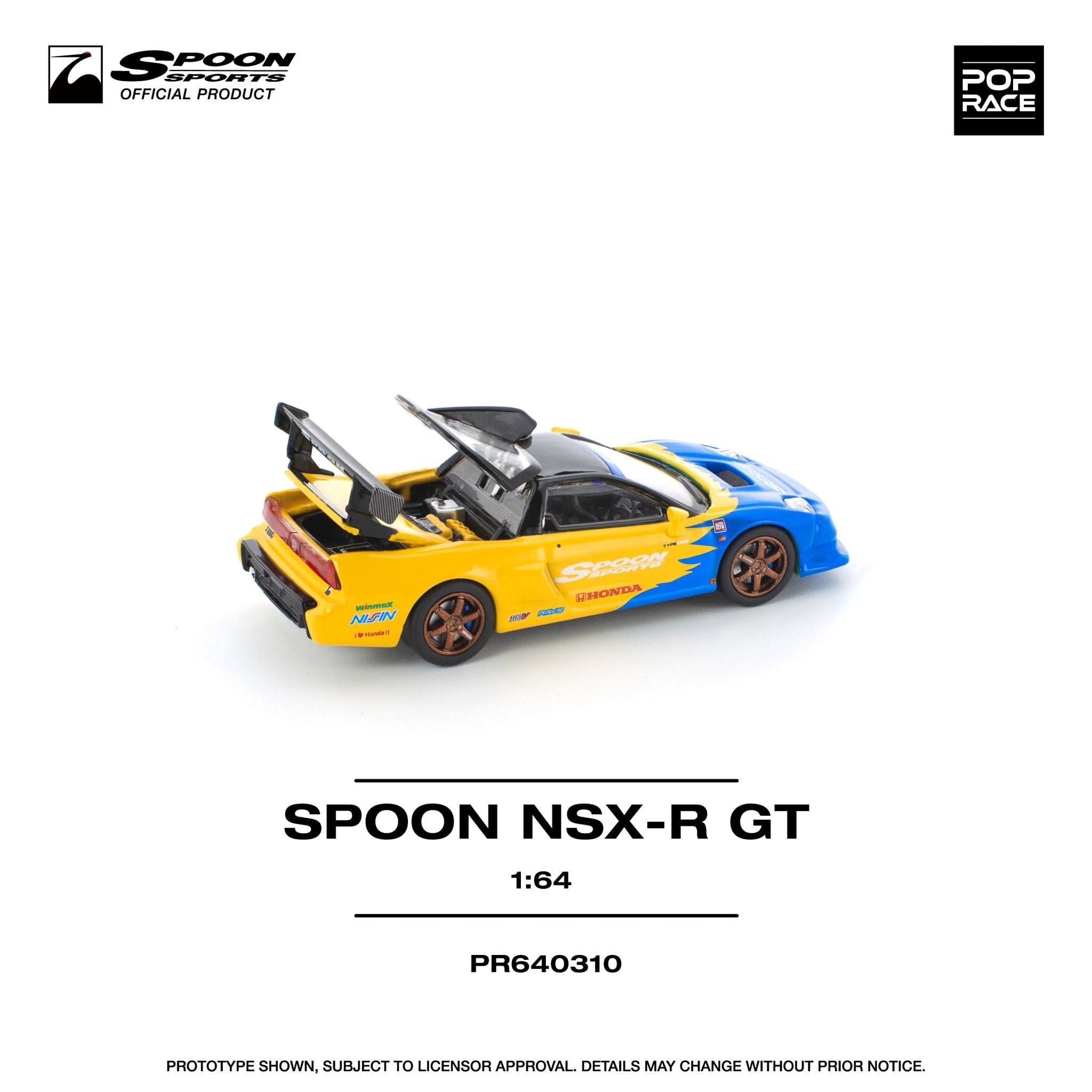 POPRACE 1:64 Honda SPOON NSX-R GT – 1:64 POP Race diecast car