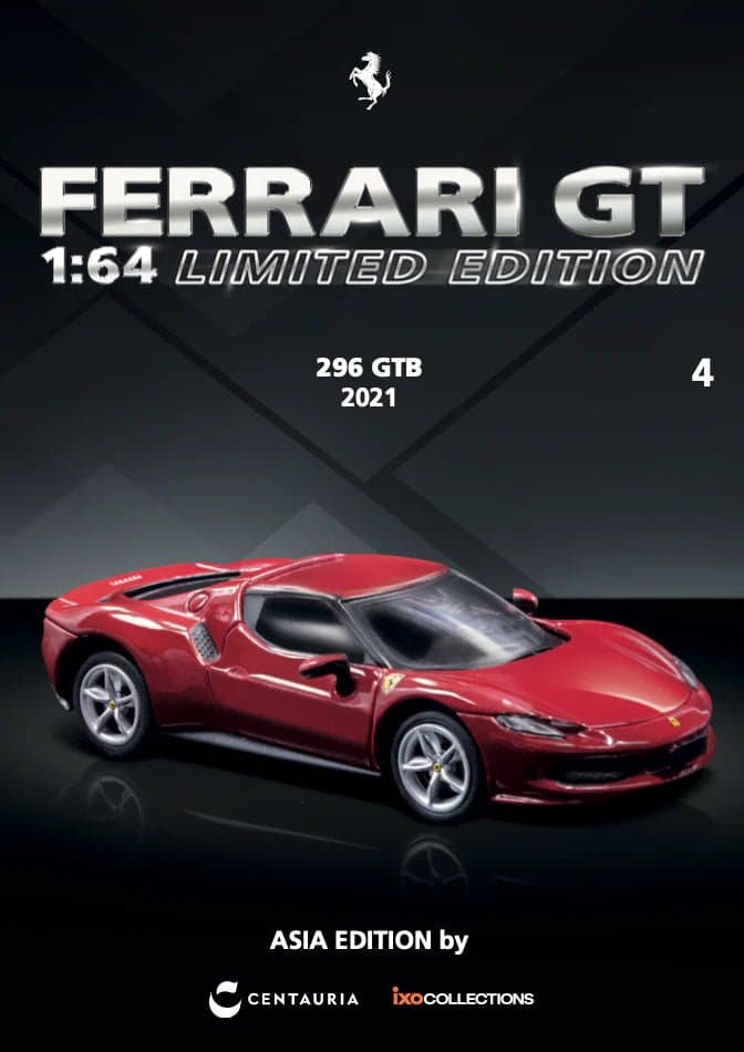 CENTAURIA & IXOCOLLECTIONS FERRARI 296 GTB 2021 - English Version – 1:64 Tarmac Works diecast car