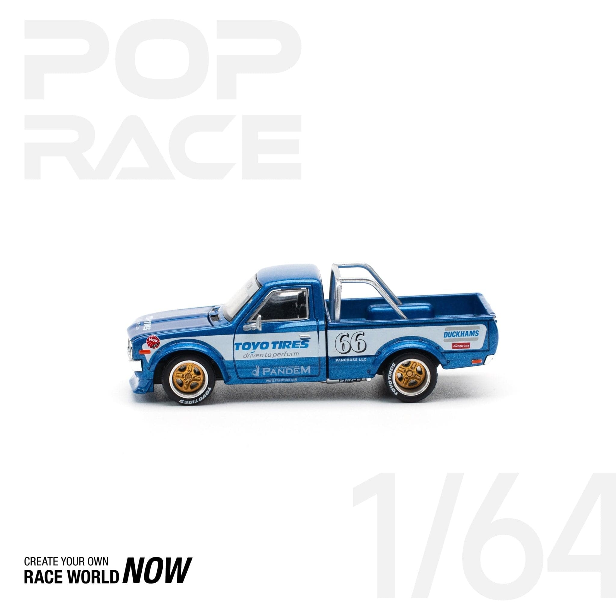 POPRACE 1:64 PANDEM DATSUN 620 BLUE – 1:64 POP Race diecast car