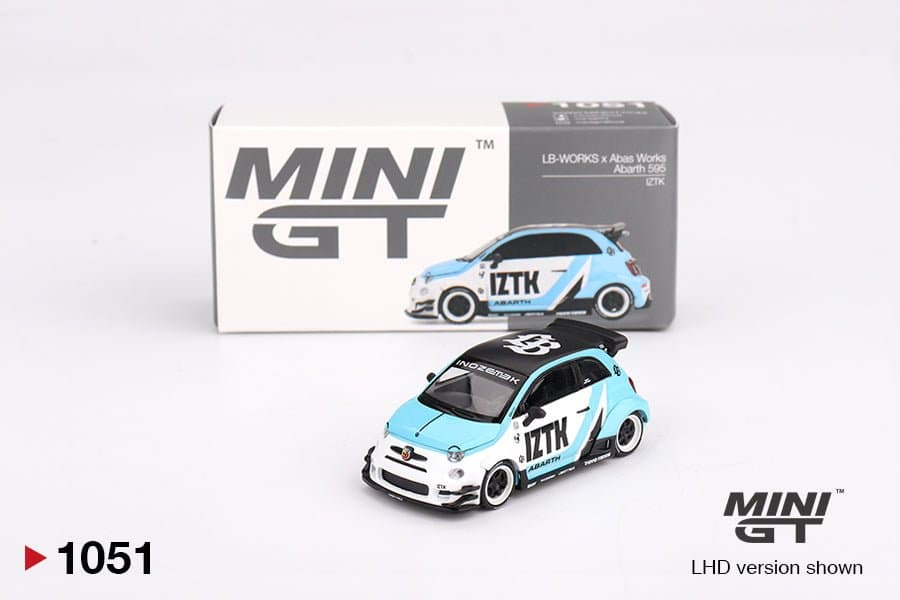MINI GT Abarth 595 LB-WORKS x Abas Works IZTK – 1:64 diecast car