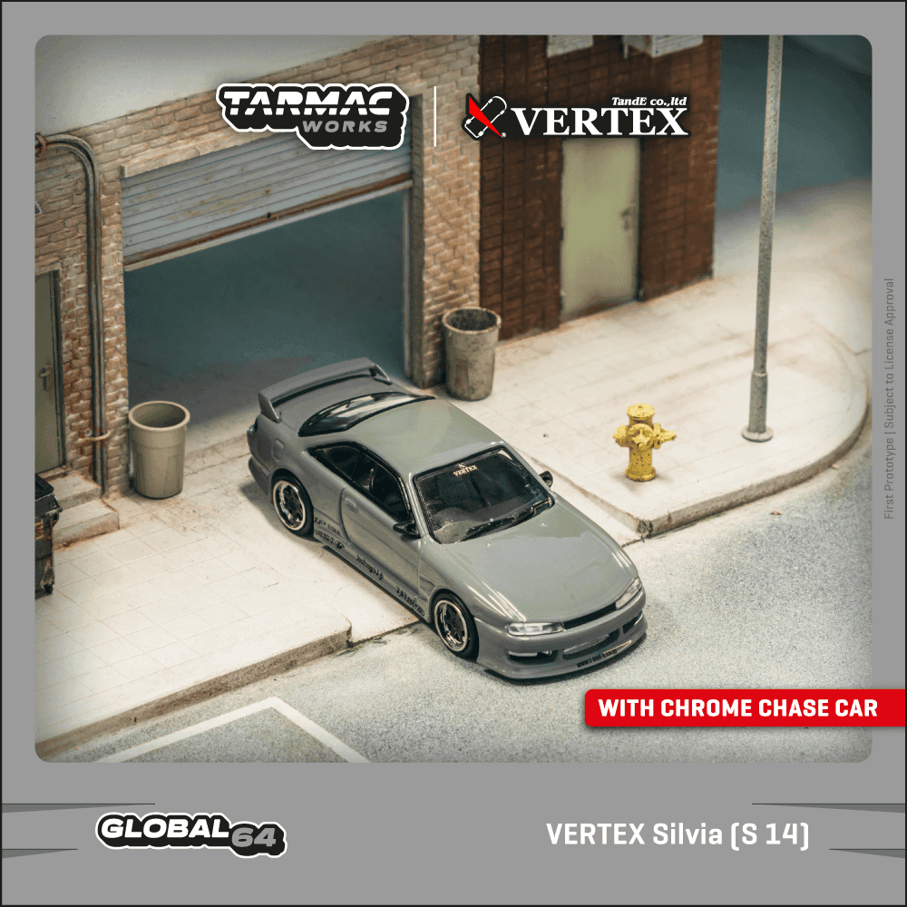 Tarmac Works 1:64 VERTEX Silvia (S 14) Grey – 1:64 diecast car