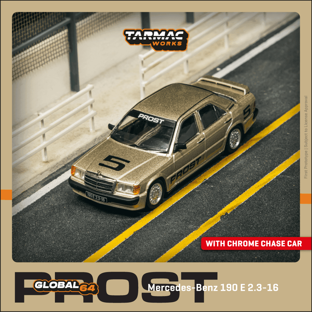 Tarmac Works 1:64 Mercedes-Benz 190 E 2.3-16 Race of Champion 1984 Alain Prost – 1:64 diecast car
