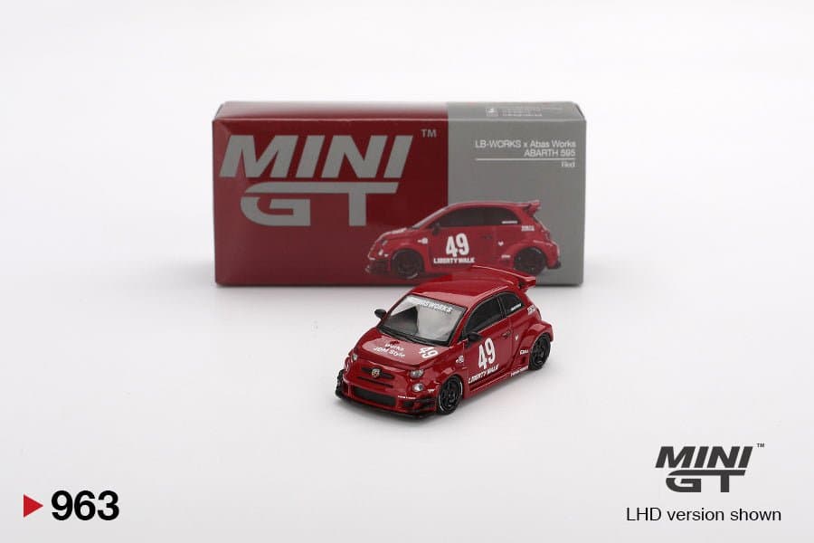 LB-WORKS x Abas Works ABARTH 595 Red – 1:64 Mini GT diecast car