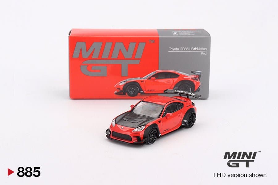 Toyota GR86 LB★Nation Red – 1:64 Mini GT diecast car