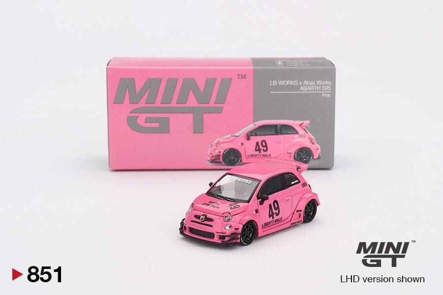 MINI GT ABARTH 595 LB-WORKS x Abas Works Pink – 1:64 diecast car
