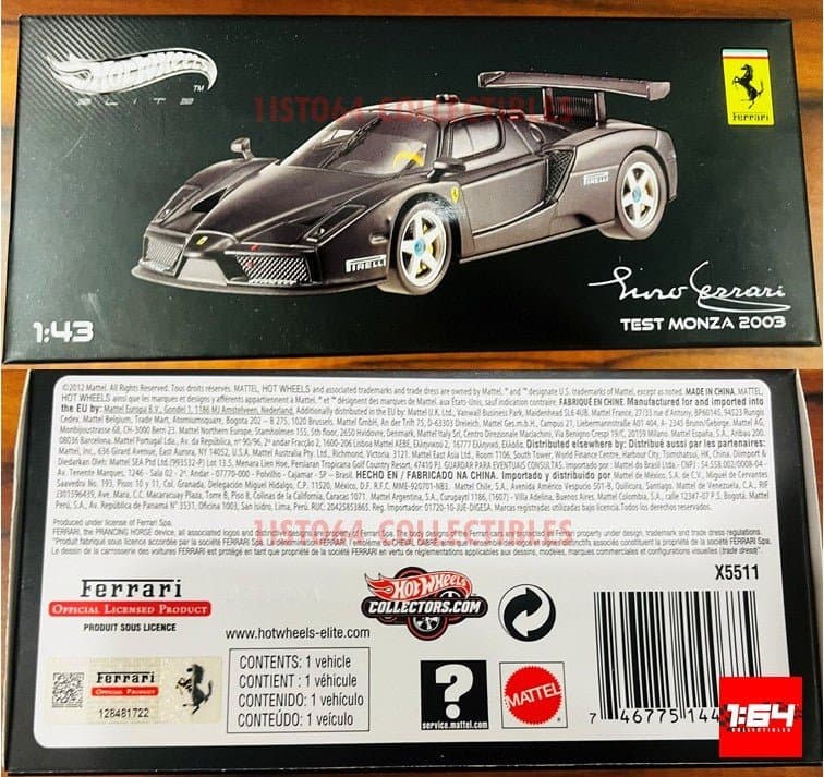 Hot Wheels X5511 Elite Ferrari Enzo Test Monza 2003 1/43 – 1:43 HW Elite diecast car