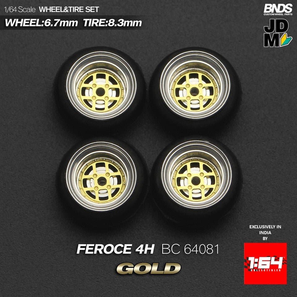 BNDS by Mot Hobby 1/64 Diecast Wheels and Tire Set - Alloy Classic 15-inch/8.3mm | BC64081 – MotBnds