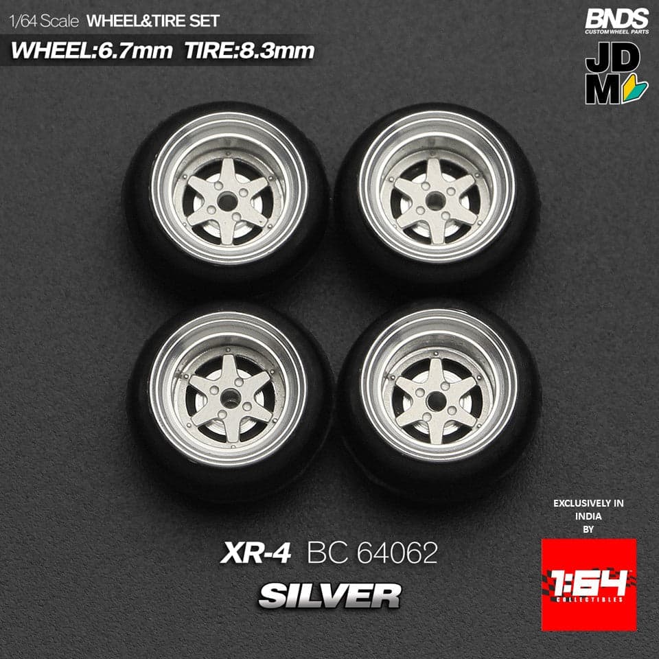 BNDS by Mot Hobby 1/64 Diecast Wheels and Tire Set - Alloy Classic 15-inch/8.3mm | BC64062 – MotBnds